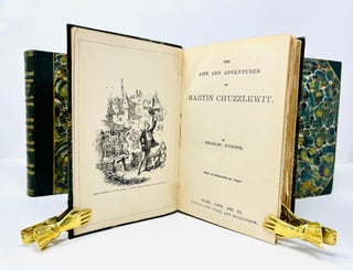 A stunning set of seven volumes of Charles Dicken’s works, including the following titles: Sketches by “Boz”, The Life and Adventures of Nicholas Nickleby, Dombey and Son, The Old Curiosity Shop, The Mudfog Society, Barnaby Rudge, and The Life and Adventures of Martin Chuzzlewit