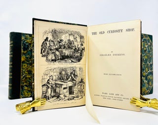 A stunning set of seven volumes of Charles Dicken’s works, including the following titles: Sketches by “Boz”, The Life and Adventures of Nicholas Nickleby, Dombey and Son, The Old Curiosity Shop, The Mudfog Society, Barnaby Rudge, and The Life and Adventures of Martin Chuzzlewit